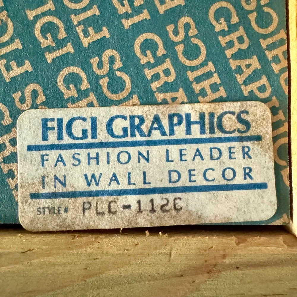 Vintage Figi Graphics Folk Art Framed Wall Decor Red Love Laughter Family Friend
